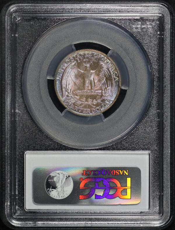 Reverse of this 1948-S Washington Quarter PCGS MS-67 – Blue, Violet, & Sunset Hue Toning