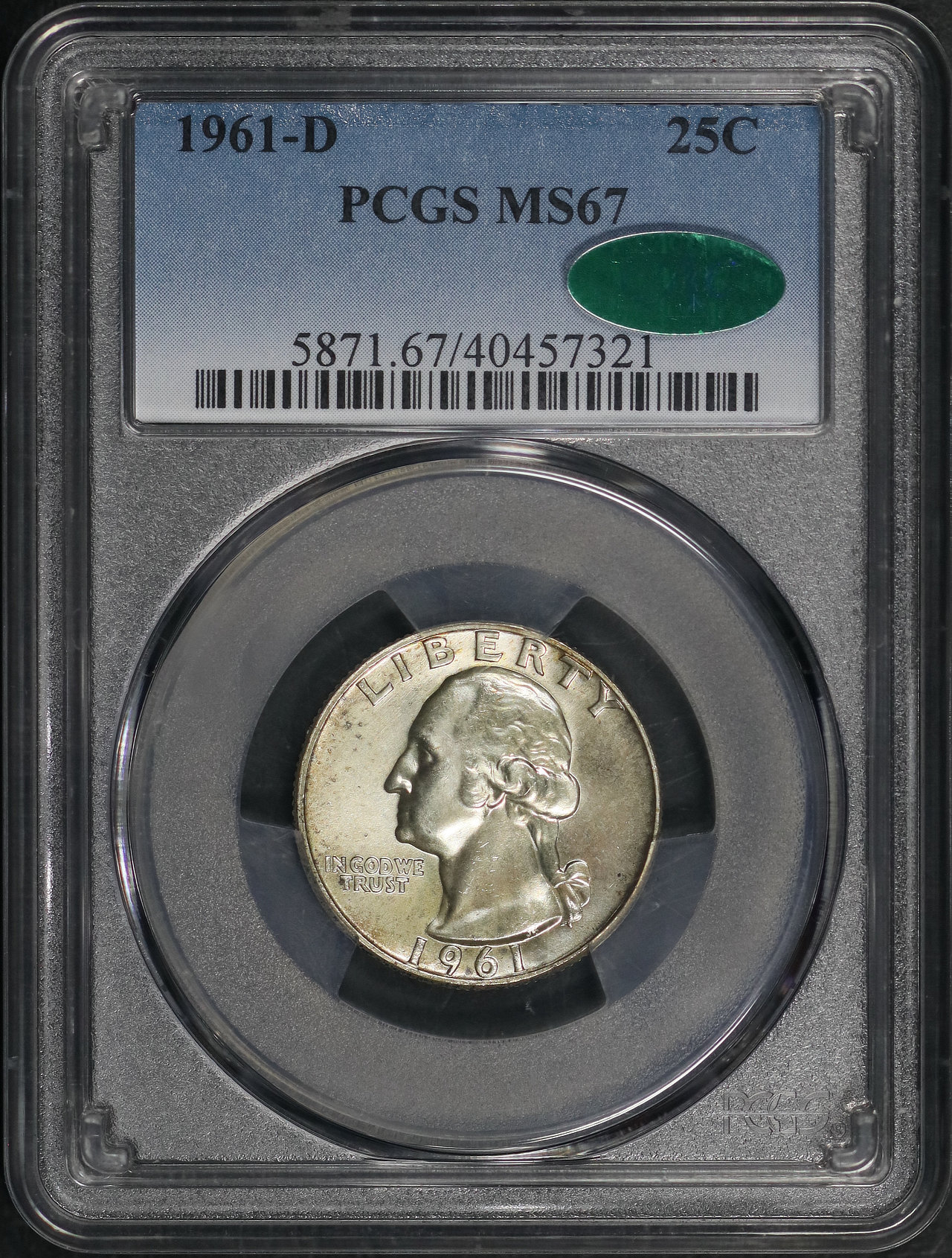 Collectors Corner - 1961-D 25C MS67 PCGS - #65039938