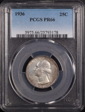 Obverse of this 1936 Washington Quarter PCGS PR-66