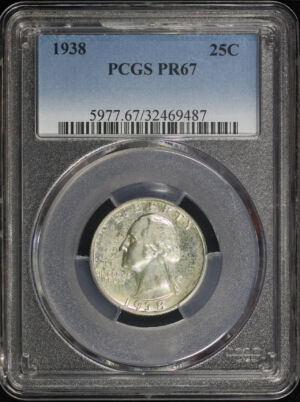 Obverse of this 1938 Washington Quarter PCGS PR-67