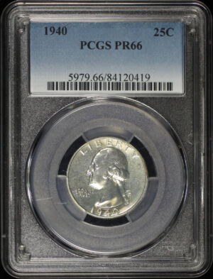 Obverse of this 1940 Washington Quarter PCGS PR-66