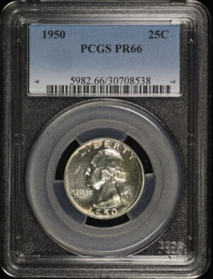 Obverse of this 1950 Washington Quarter PCGS PR-66