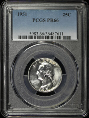 Obverse of this 1951 Washington Quarter PCGS PR-66