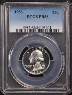 Obverse of this 1953 Washington Quarter PCGS PR-68