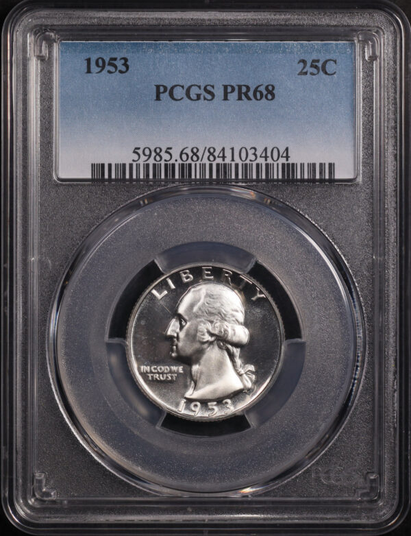 Obverse of this 1953 Washington Quarter PCGS PR-68