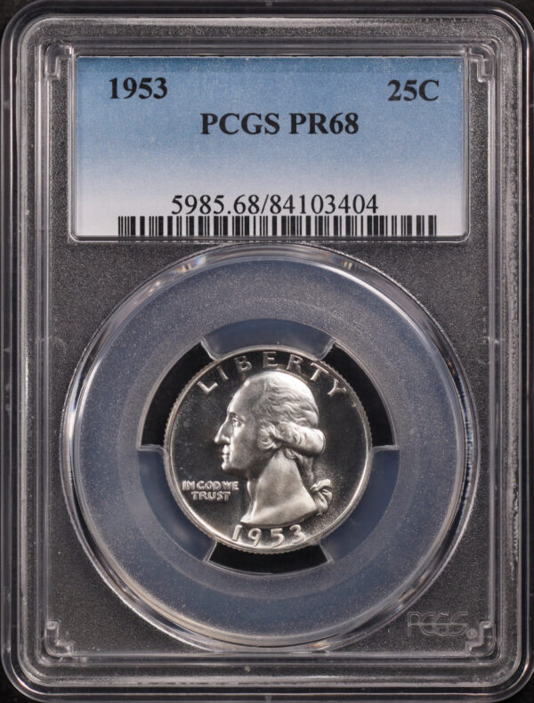 Obverse of this 1953 Washington Quarter PCGS PR-68
