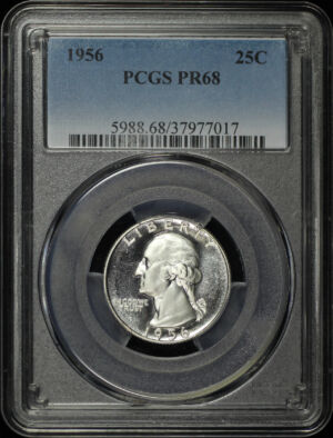 Obverse of this 1956 Washington Quarter PCGS PR-68