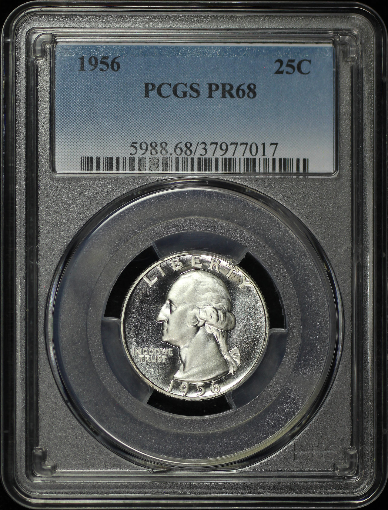 Obverse of this 1956 Washington Quarter PCGS PR-68