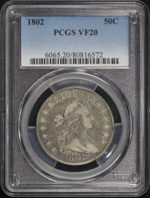 Obverse of this 1802 Draped Bust Half Dollar PCGS VF-20