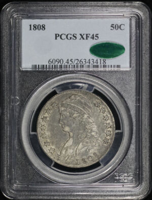 Obverse of this 1808 Capped Bust Half Dollar PCGS XF-45 CAC