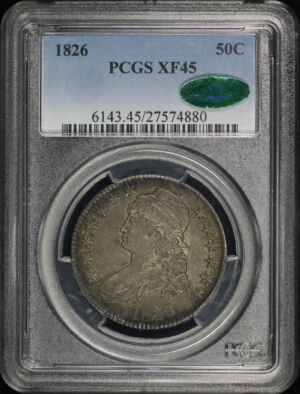 Obverse of this 1826 Capped Bust Half Dollar PCGS XF-45 CAC