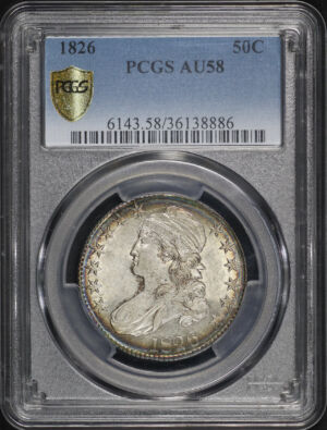Obverse of this 1826 Capped Bust Half Dollar PCGS AU-58