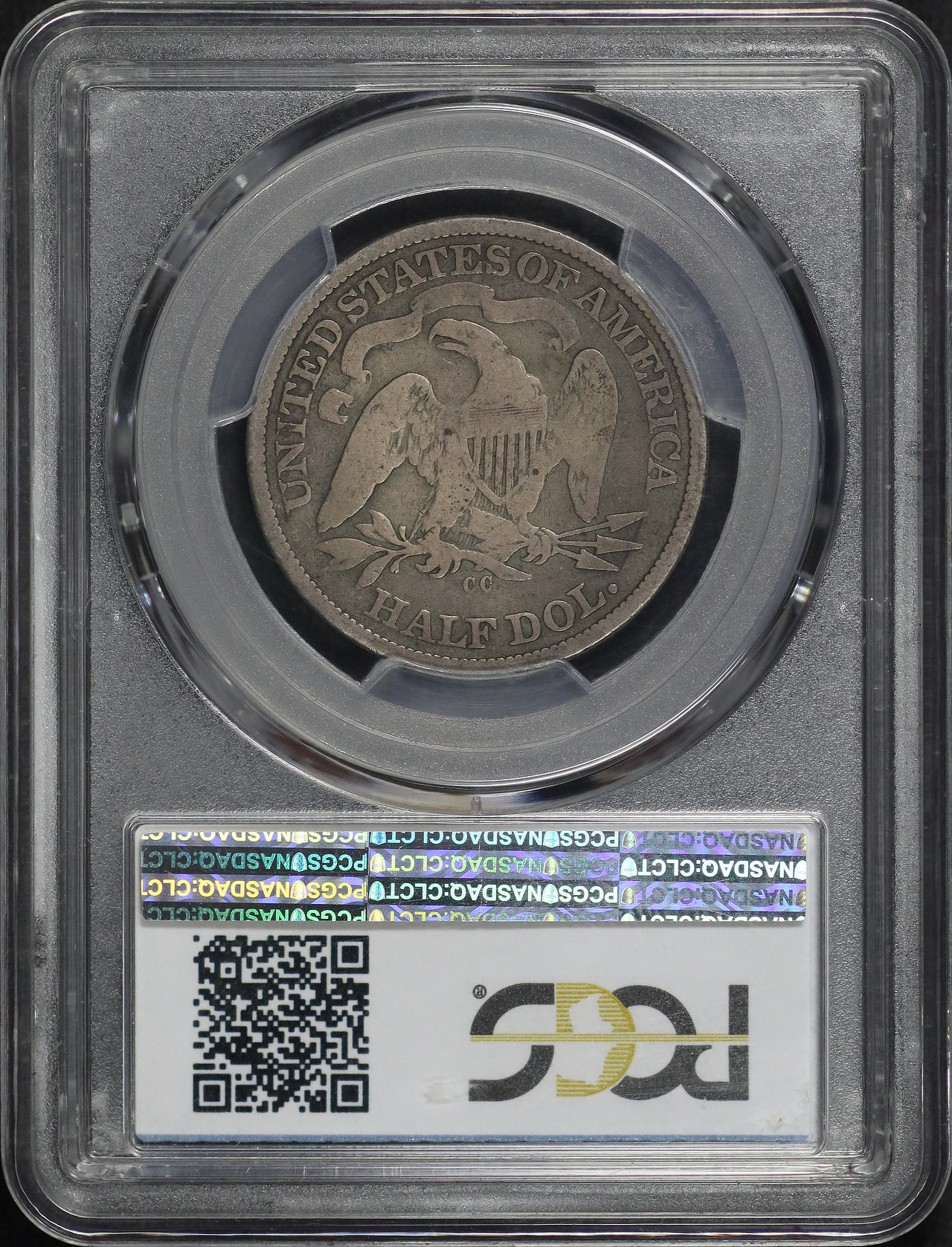 Reverse of this 1871-CC Liberty Seated Half Dollar PCGS G-04