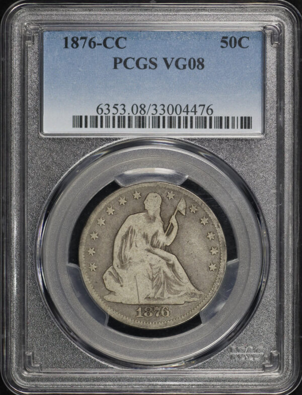 Obverse of this 1876-CC Liberty Seated Half Dollar PCGS VG-08
