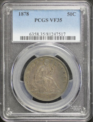 Obverse of this 1878 Liberty Seated Half Dollar PCGS VF-35