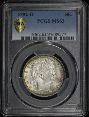 Obverse of this 1892-O Barber Half Dollar PCGS MS-63