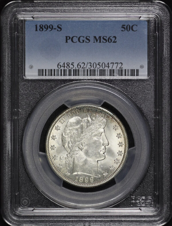 Obverse of this 1899-S Barber Half Dollar PCGS MS-62