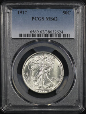 Obverse of this 1917 Walking Liberty Half Dollar PCGS MS-62