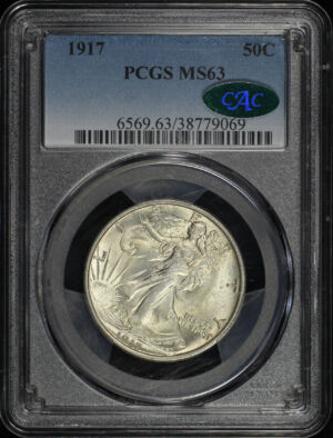 Obverse of this 1917 Walking Liberty Half Dollar PCGS MS-63 CAC