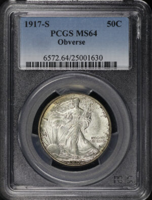 Obverse of this 1917-S Walking Liberty Half Dollar Obverse PCGS MS-64