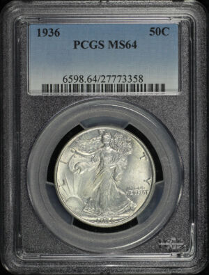 Obverse of this 1936 Walking Liberty Half Dollar PCGS MS-64