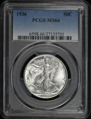 Obverse of this 1936 Walking Liberty Half Dollar PCGS MS-66