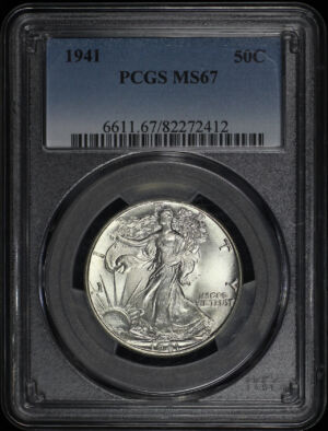 Obverse of this 1941 Walking Liberty Half Dollar PCGS MS-67