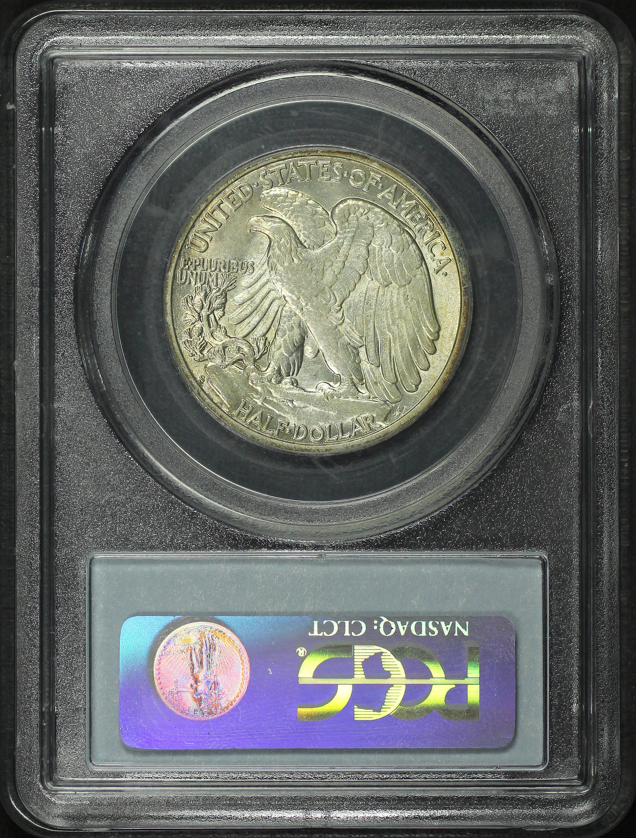 Reverse of this 1942-S Walking Liberty Half Dollar PCGS AU-58