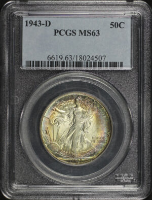 Obverse of this 1943-D Walking Liberty Half Dollar PCGS MS-63