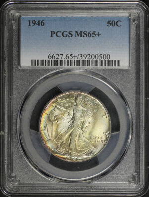 Obverse of this 1946 Walking Liberty Half Dollar PCGS MS-65+