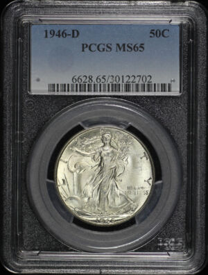 Obverse of this 1946-D Walking Liberty Half Dollar PCGS MS-65