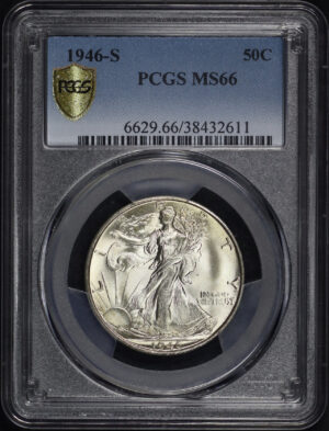 Obverse of this 1946-S Walking Liberty Half Dollar PCGS MS-66