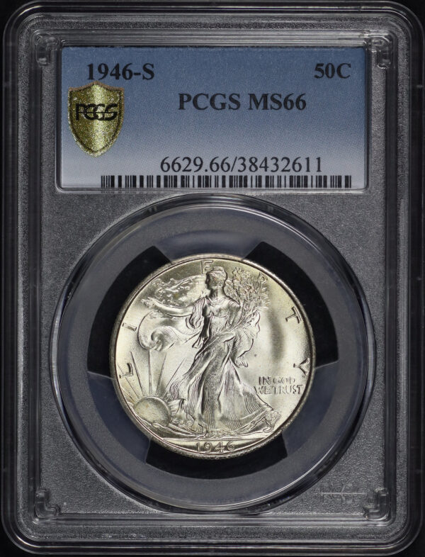 Obverse of this 1946-S Walking Liberty Half Dollar PCGS MS-66
