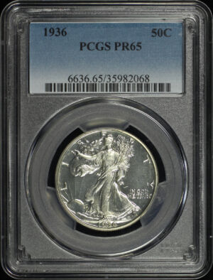 Obverse of this 1936 Walking Liberty Half Dollar PCGS PR-65