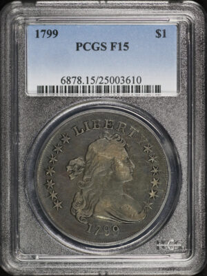 Obverse of this 1799 Draped Bust Dollar PCGS F-15