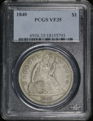 Obverse of this 1840 Liberty Seated Dollar PCGS VF-35