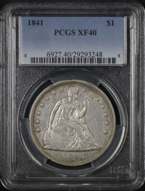 Obverse of this 1841 Liberty Seated Dollar PCGS XF-40