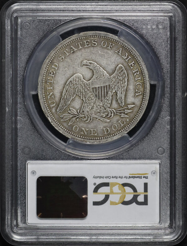 Reverse of this 1845 Liberty Seated Dollar PCGS AU-50