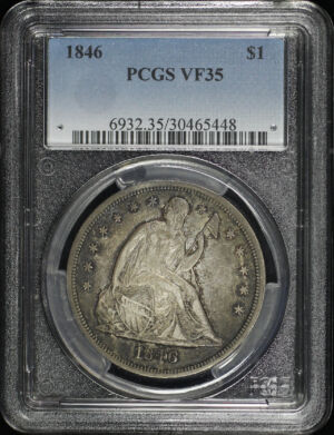Obverse of this 1846 Liberty Seated Dollar PCGS VF-35