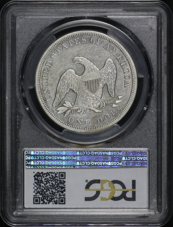 Reverse of this 1855 Liberty Seated Dollar PCGS AU-50