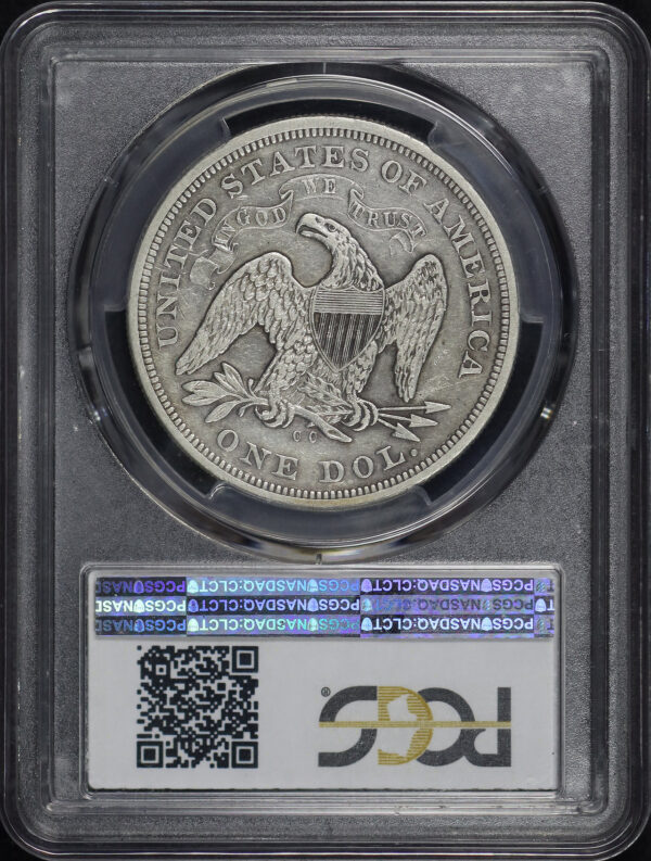 Reverse of this 1871-CC Liberty Seated Dollar PCGS XF-40