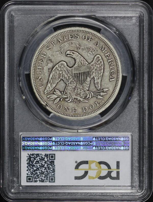 Reverse of this 1872-CC Liberty Seated Dollar PCGS VF-30
