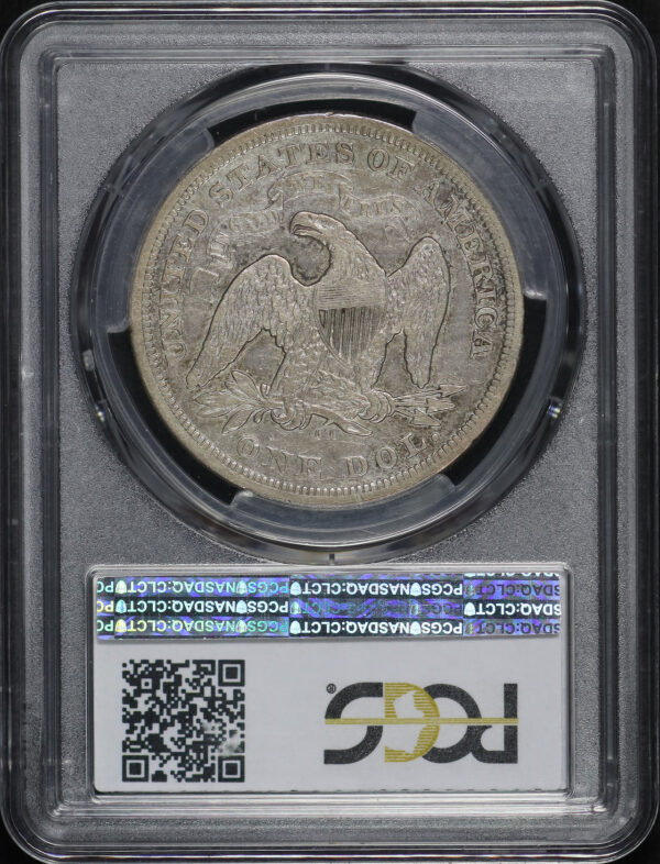 Reverse of this 1873-CC Liberty Seated Dollar PCGS VF-25