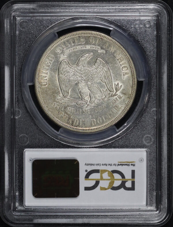 Reverse of this 1875-S Trade Dollar PCGS AU-55