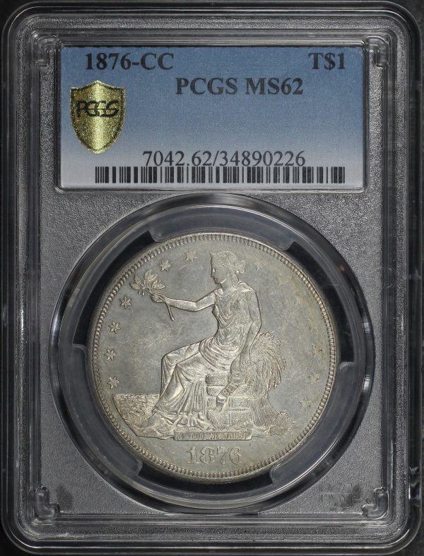 Obverse of this 1876-CC Trade Dollar PCGS MS-62