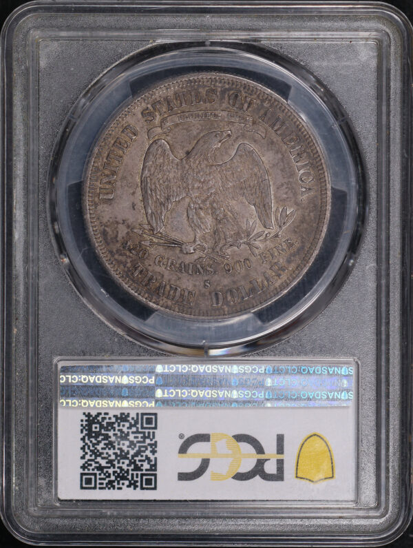Reverse of this 1877-S Trade Dollar PCGS AU-53