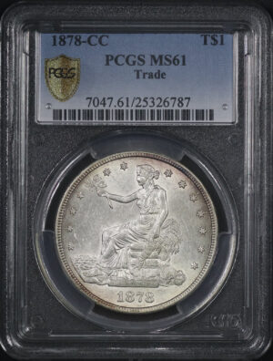 Obverse of this 1878-CC Trade Dollar PCGS MS-61
