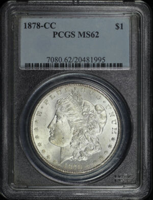 Obverse of this 1878-CC Morgan Dollar PCGS MS-62