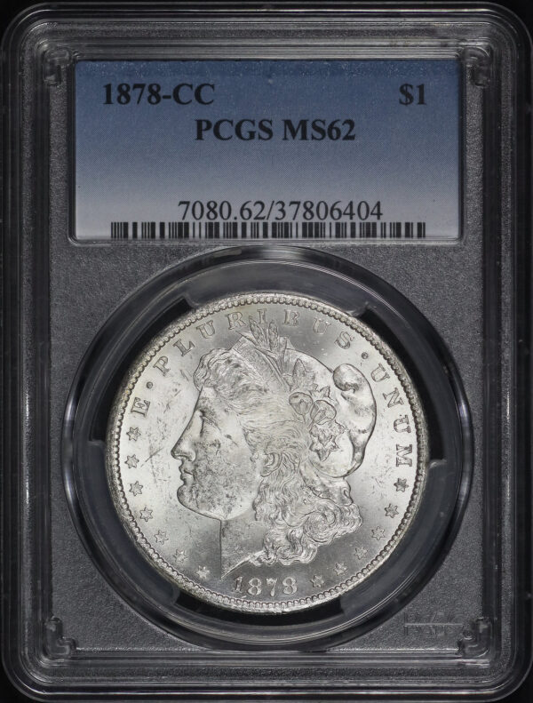 Obverse of this 1878-CC Morgan Dollar PCGS MS-62