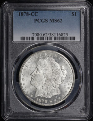 Obverse of this 1878-CC Morgan Dollar PCGS MS-62